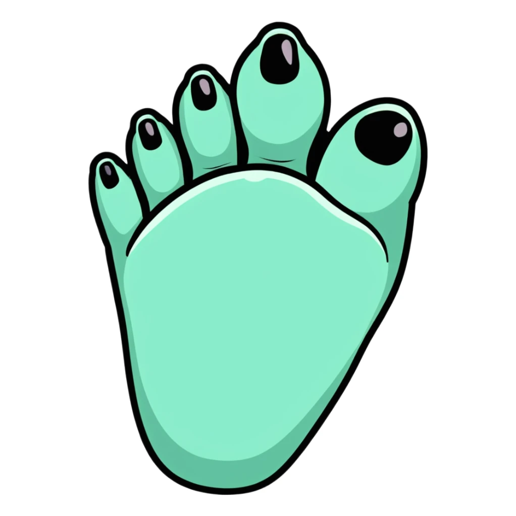 cute cartoon foot with five toes sticker