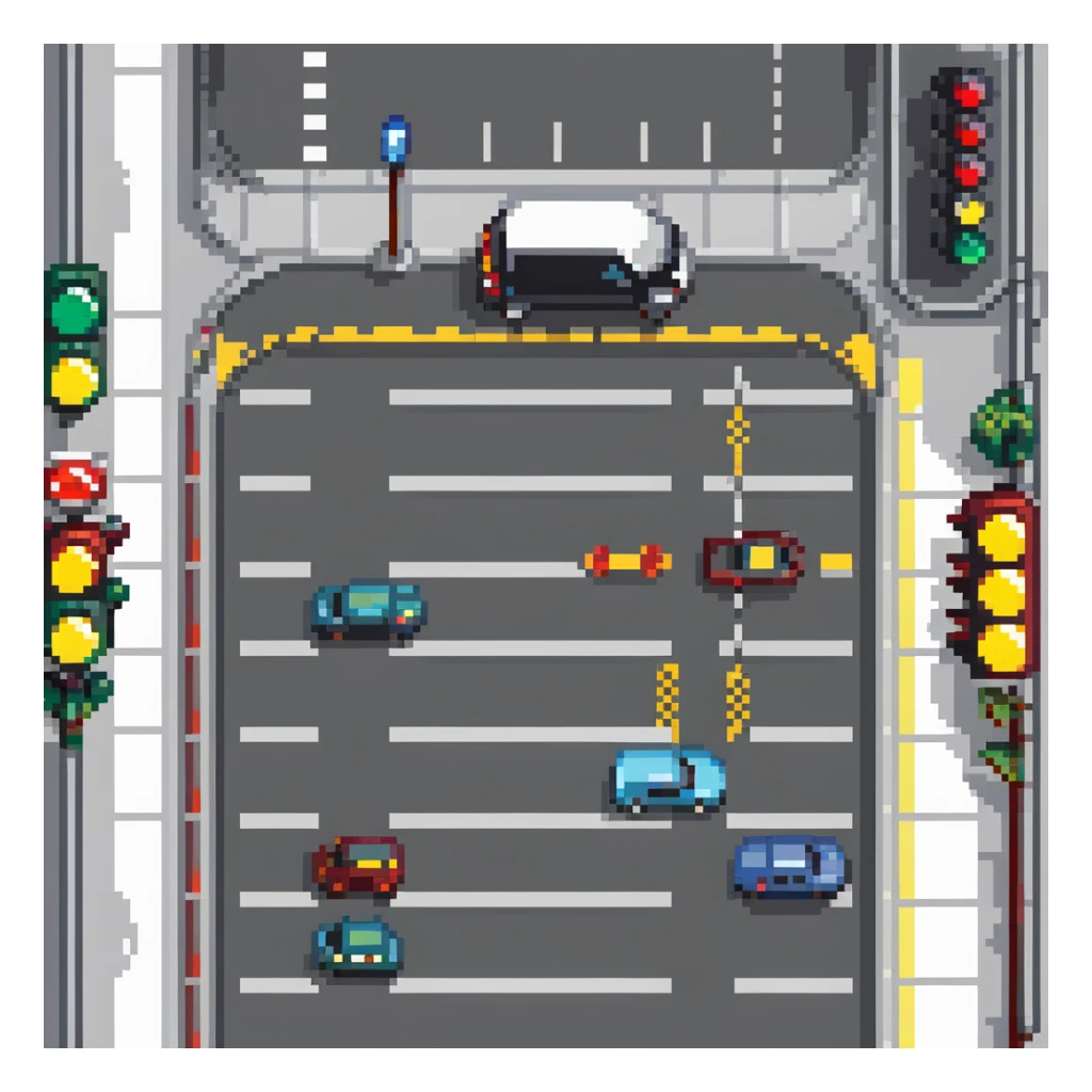 city street with road and traffic lights sticker