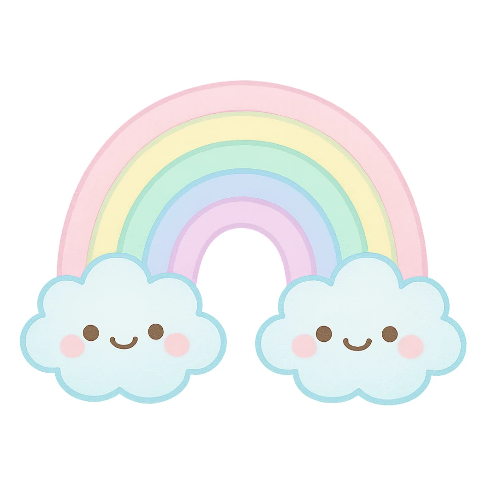 kawaii style pastel rainbow sticker