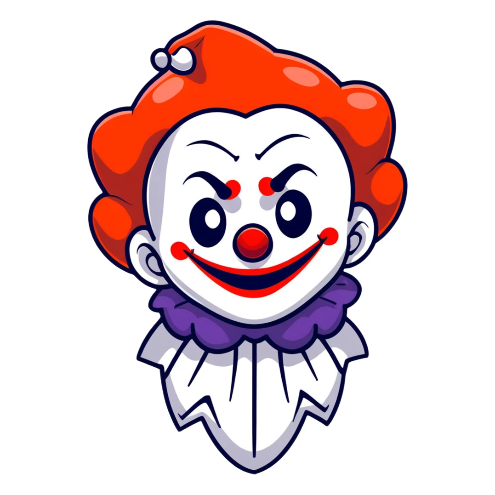 dark clown with creepy smile sticker
