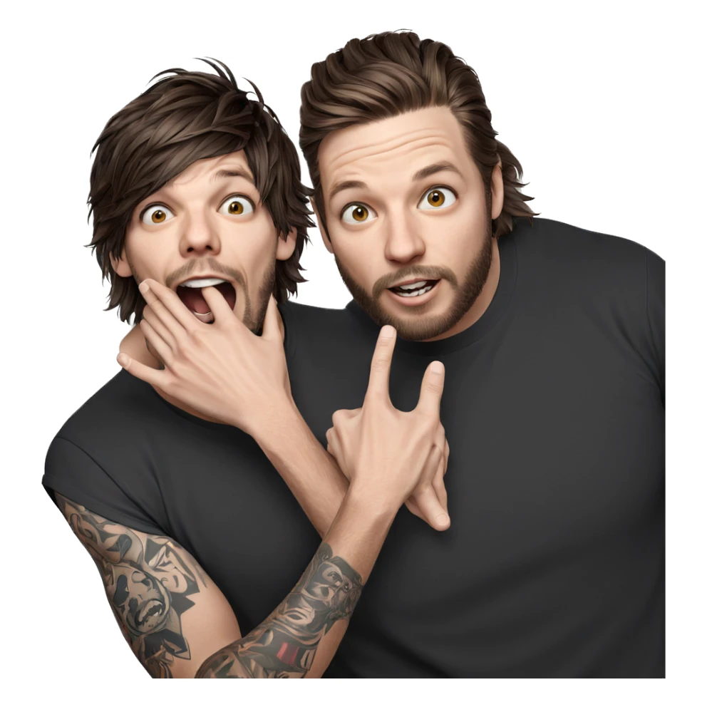 male with beard and tattoo sticker