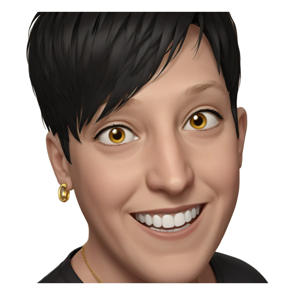 smiling boy with earrings sticker