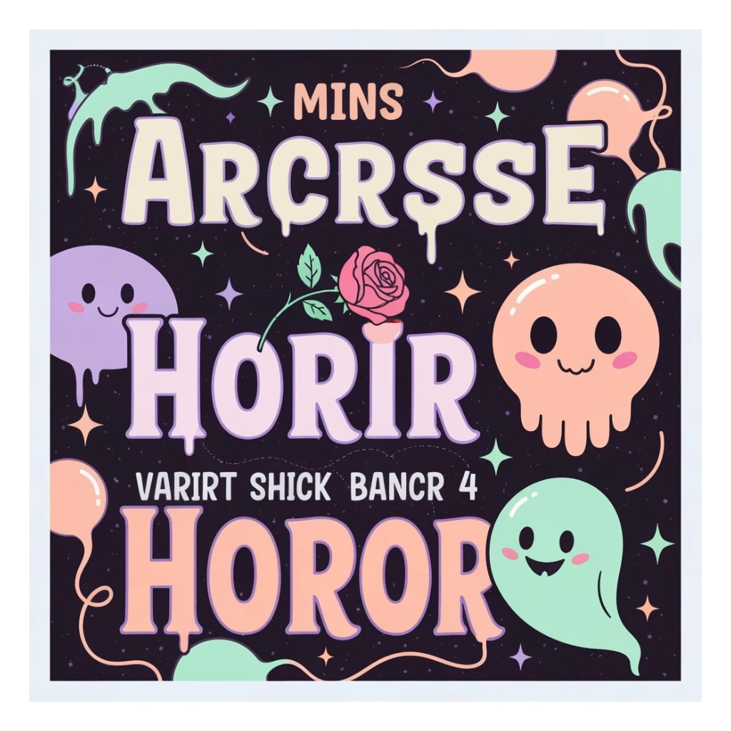 pastel horror banner, cute, expressive, minimal, variation 4 sticker