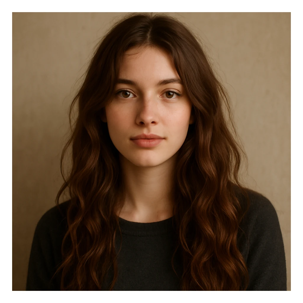 girl with long wavy brown hair, option 4 sticker