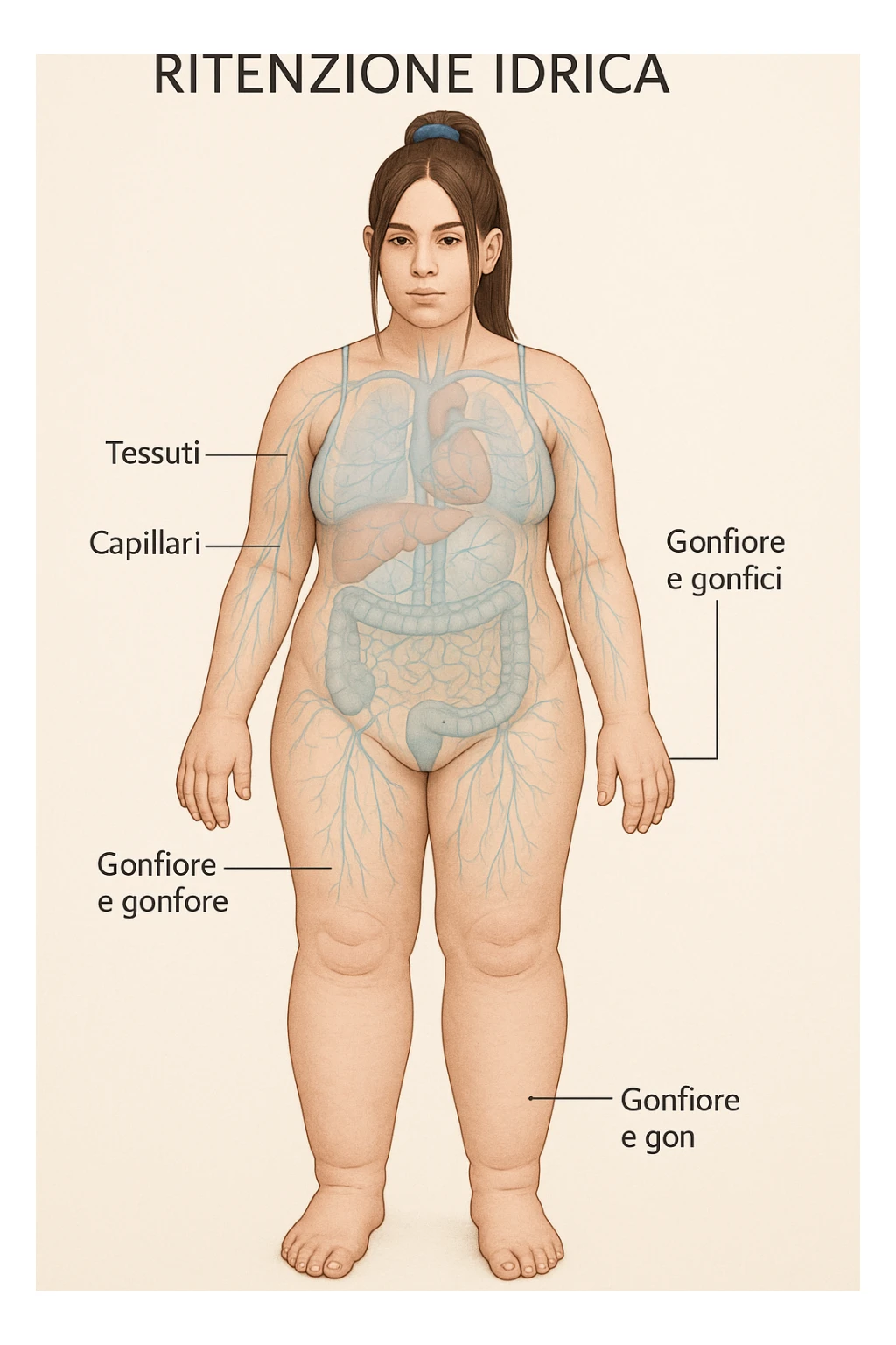 Donna anatomicamente con ritenzione idrica sticker