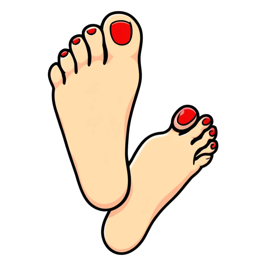 colorful foot with toes widely splayed out sticker
