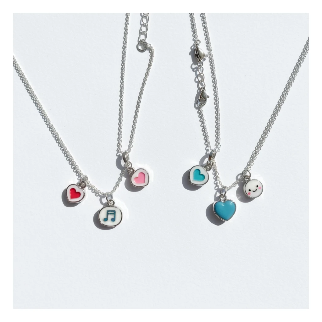 kpop friendship necklace set, cute, expressive, minimal sticker