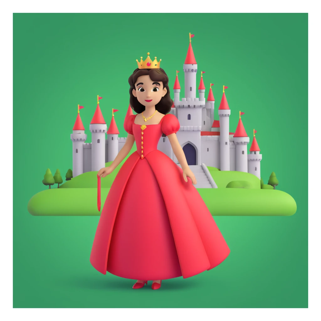 prince in red dress, royal castle background sticker