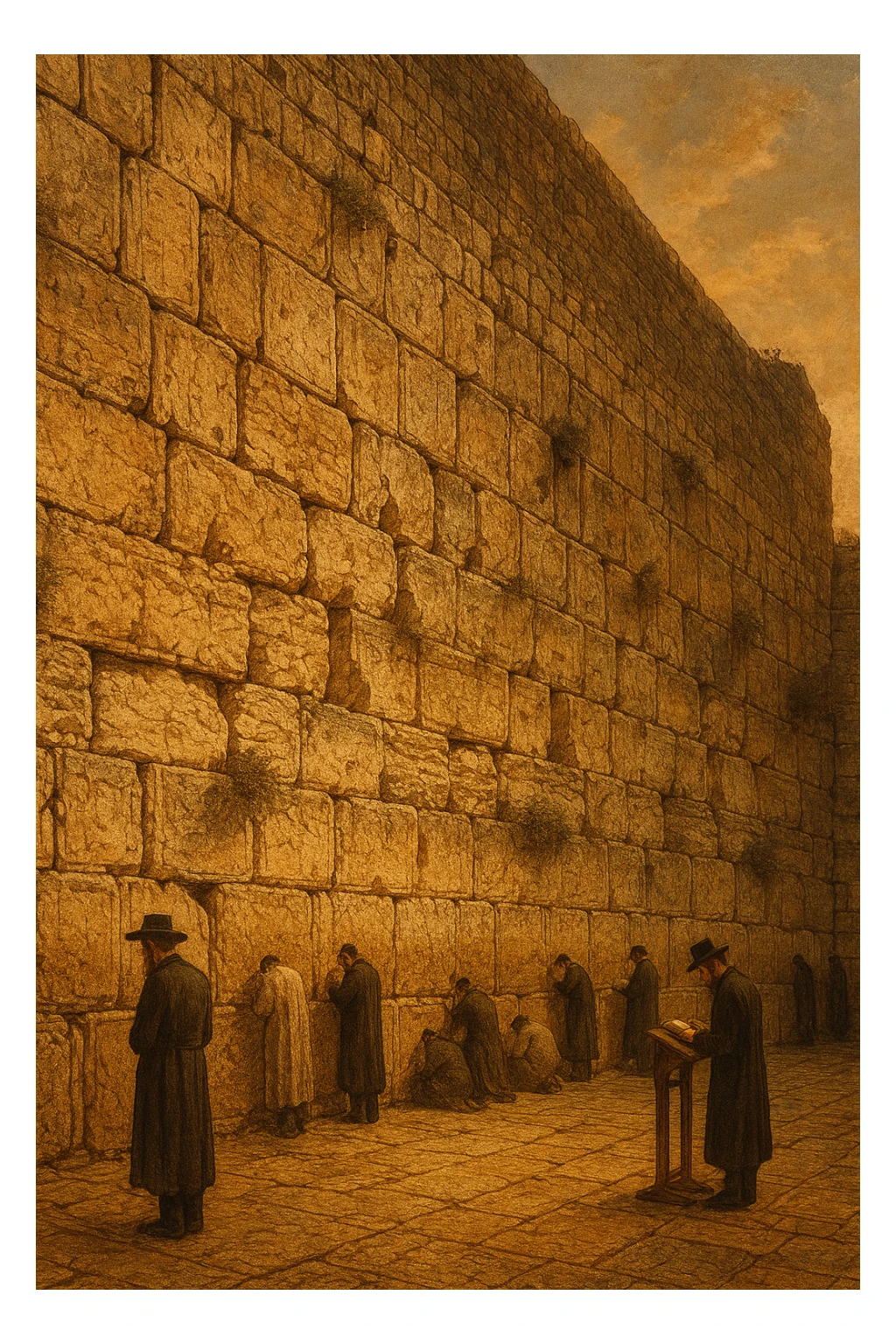 illustration of the Kotel (Western Wall), style 1, detailed, artistic sticker