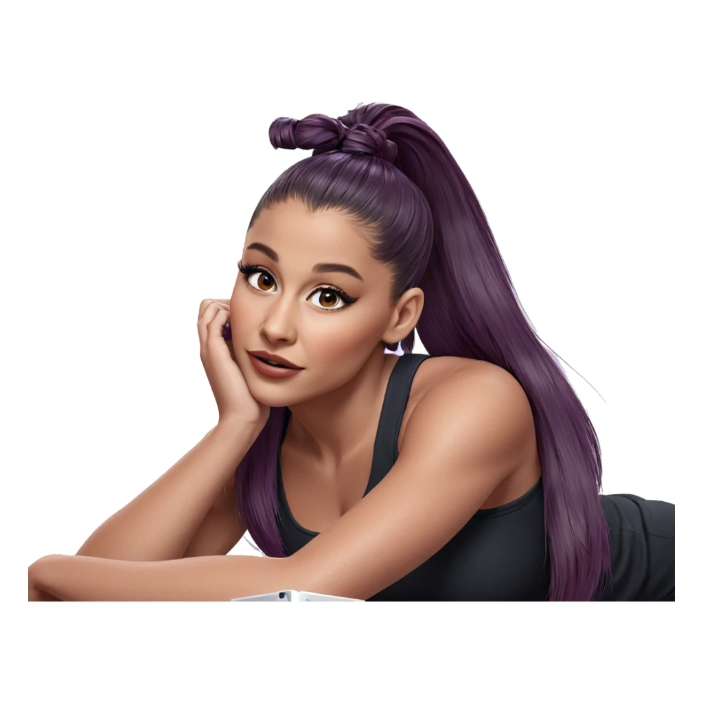 realistic girl with ponytail sticker