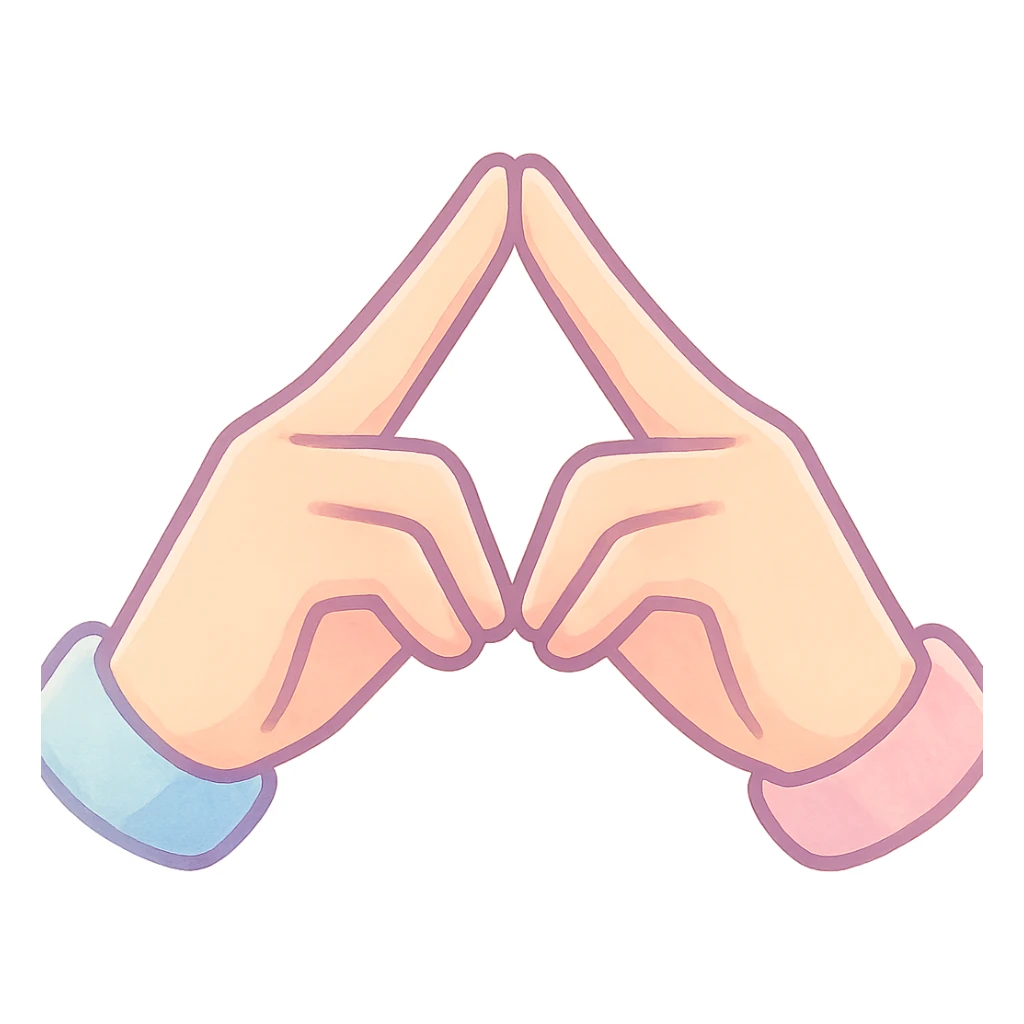 pastel toon style two hands forming a pyramid with their fingers sticker