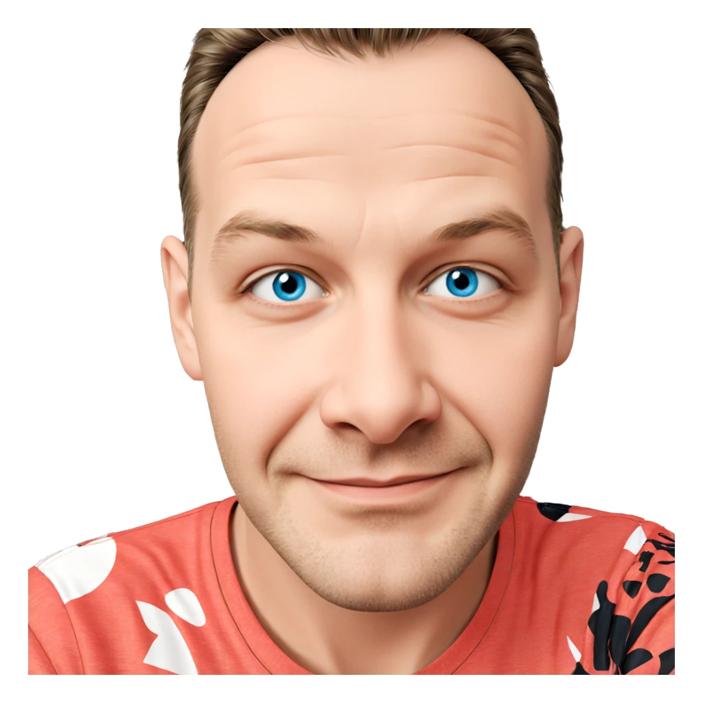 smiling boy with blue eyes sticker