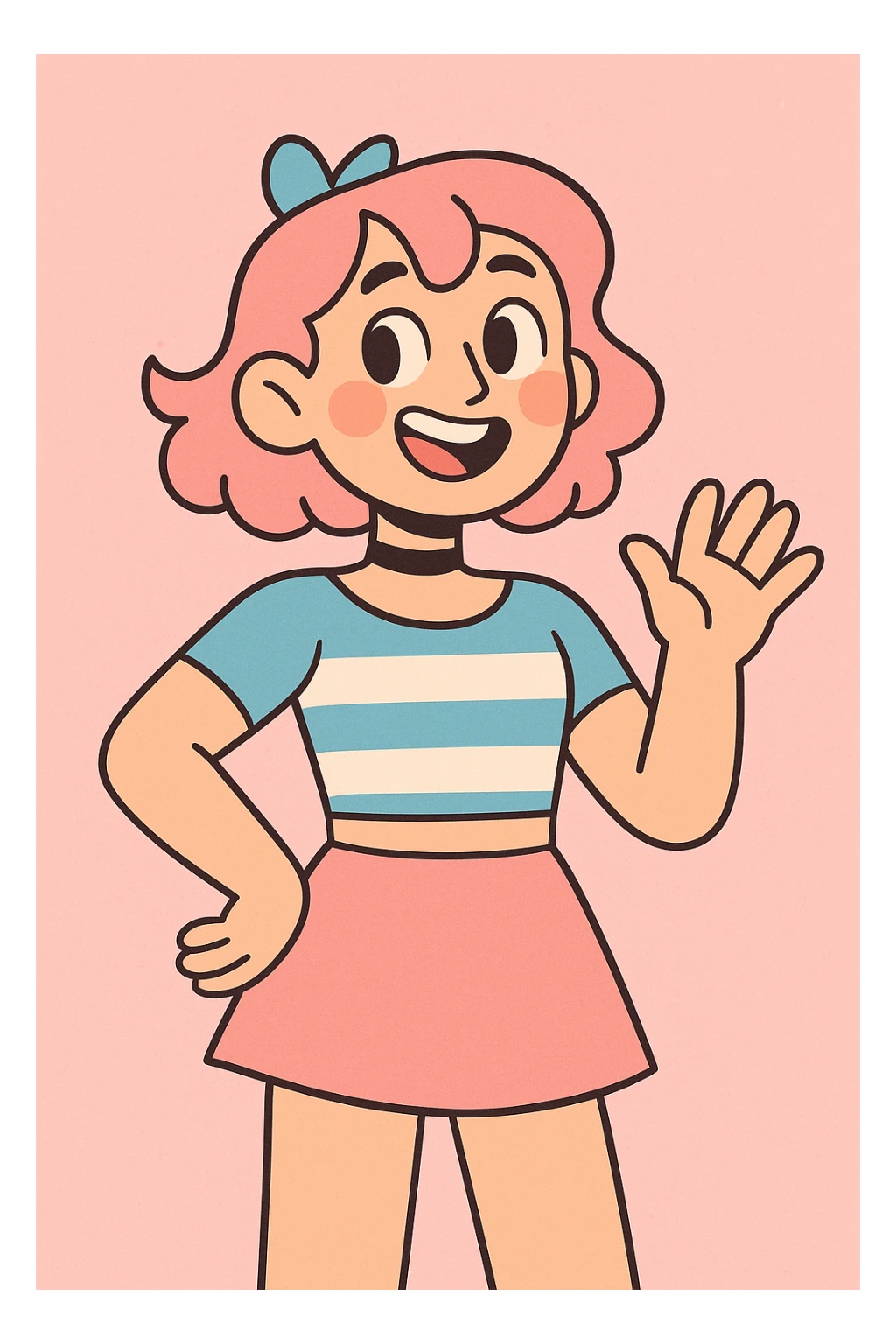 cute femboy with a smile sticker