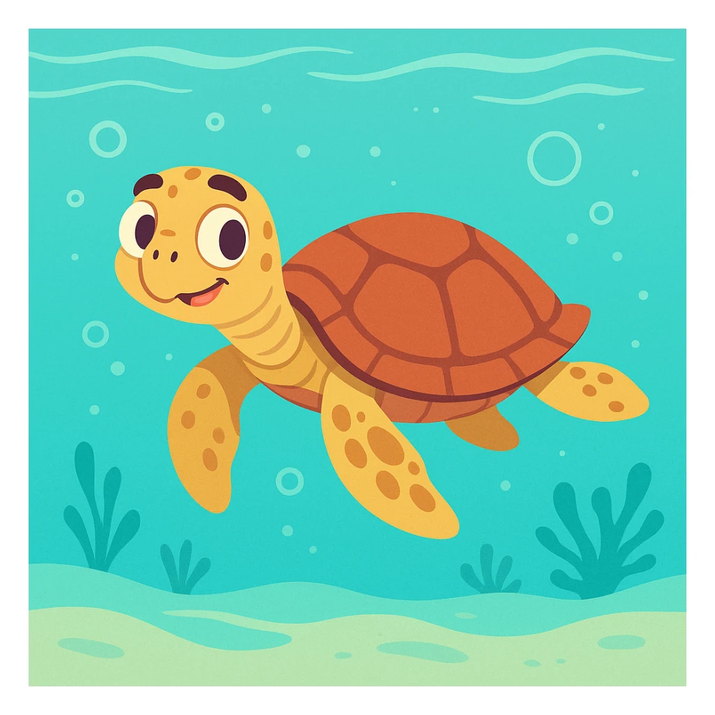 sea turtle in beautiful clear turquoise caribbean sea underwater sticker