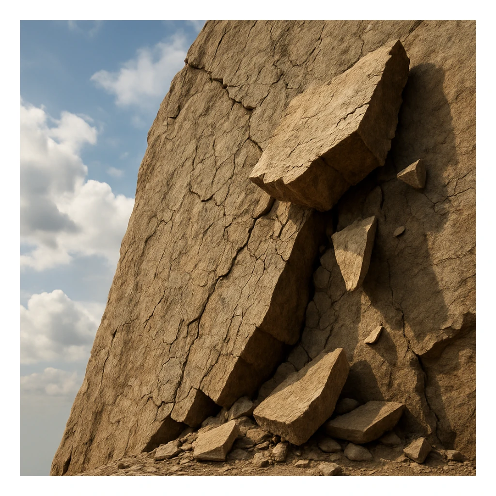 flaking off the rock face sticker