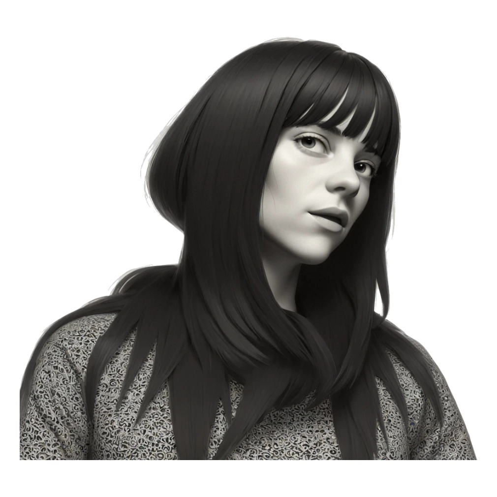 monochrome portrait of a girl sticker