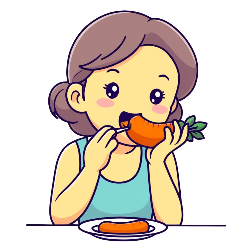 Woman eat carote sticker
