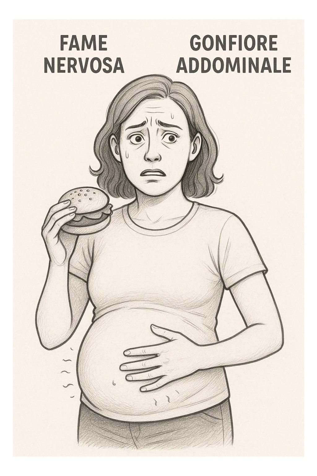 fame nervosa gonfiore addominale in italiano sticker