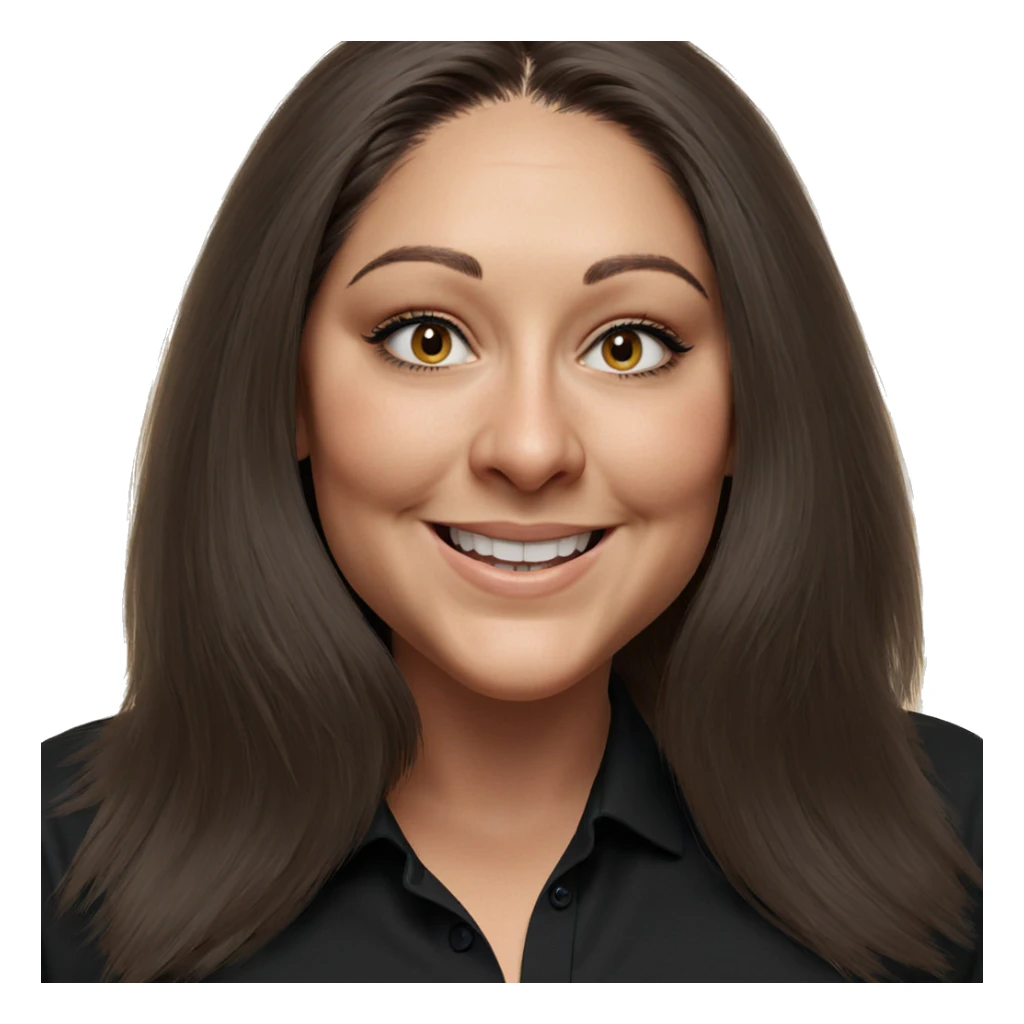 smiling girl in black shirt sticker