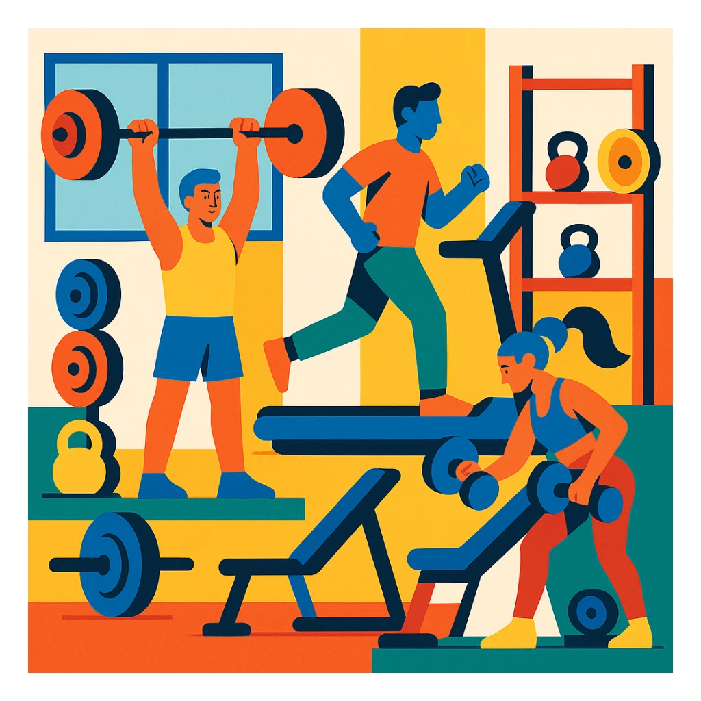 gym, fitness, modern style sticker