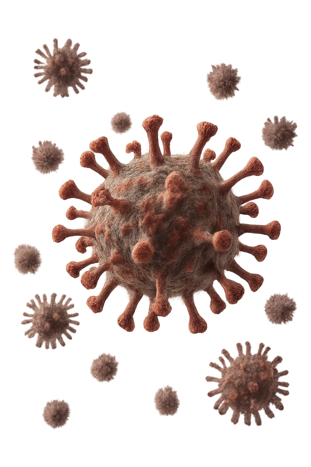 virus fluttuano in aria, iperrealistico 4k sticker