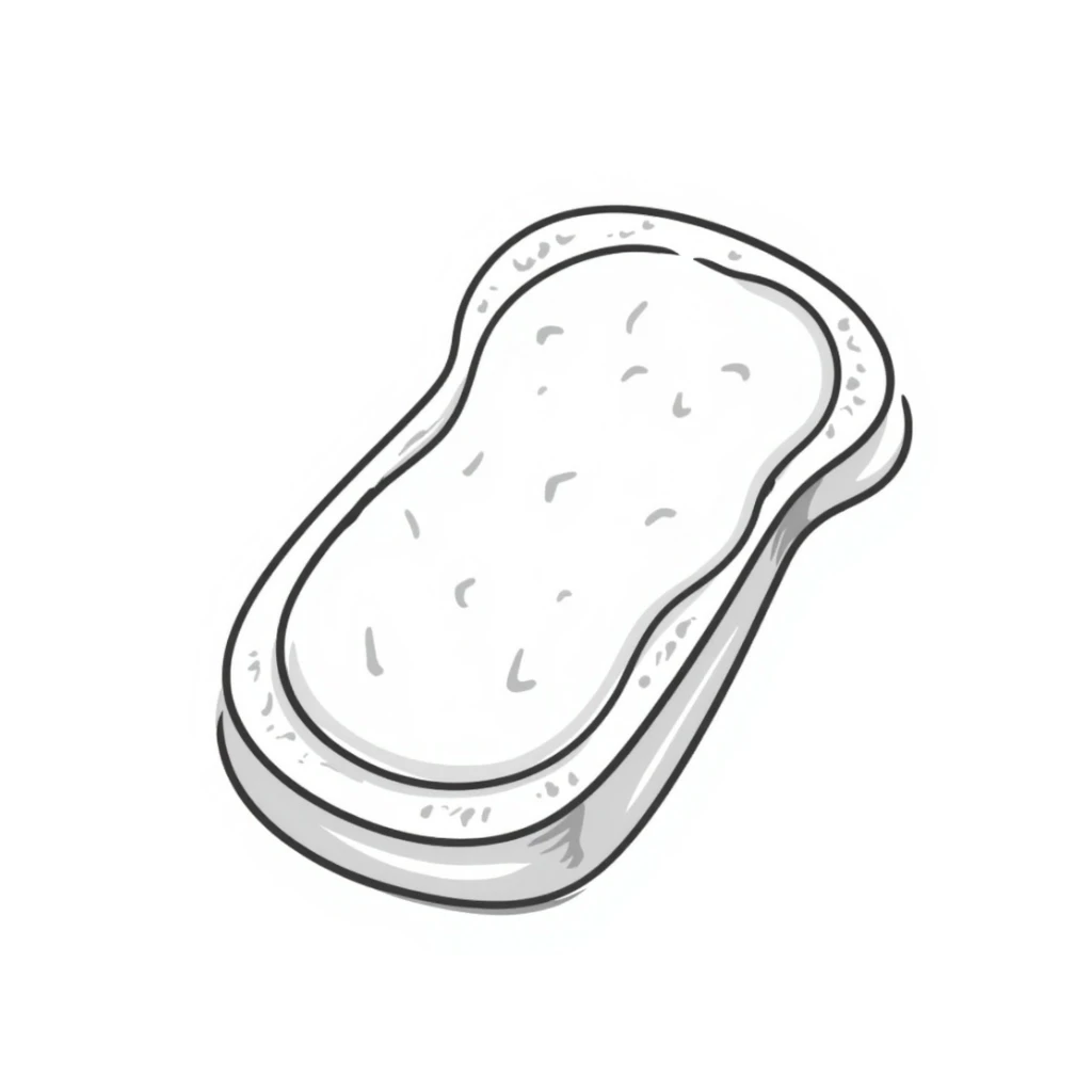 a piece of bread with mayonnaise sticker