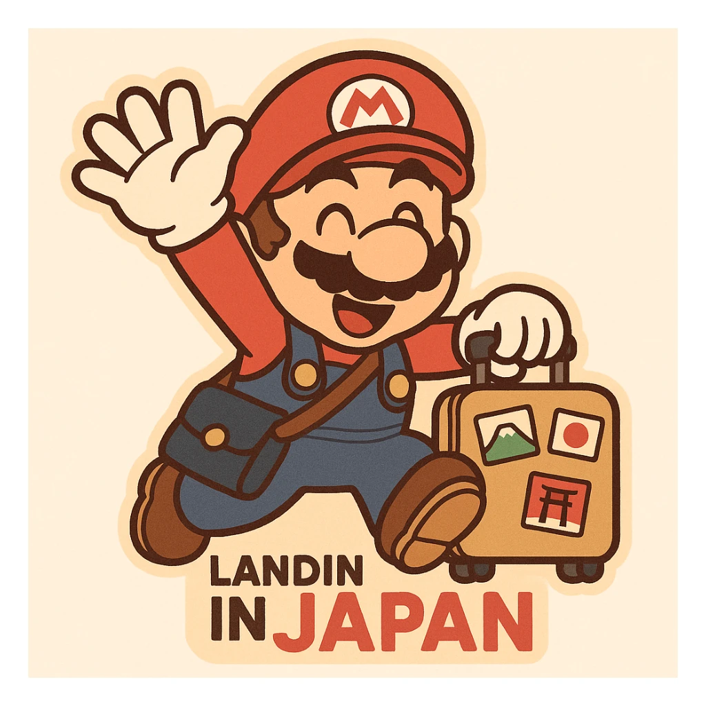 sticker commemorating landing in japan sticker