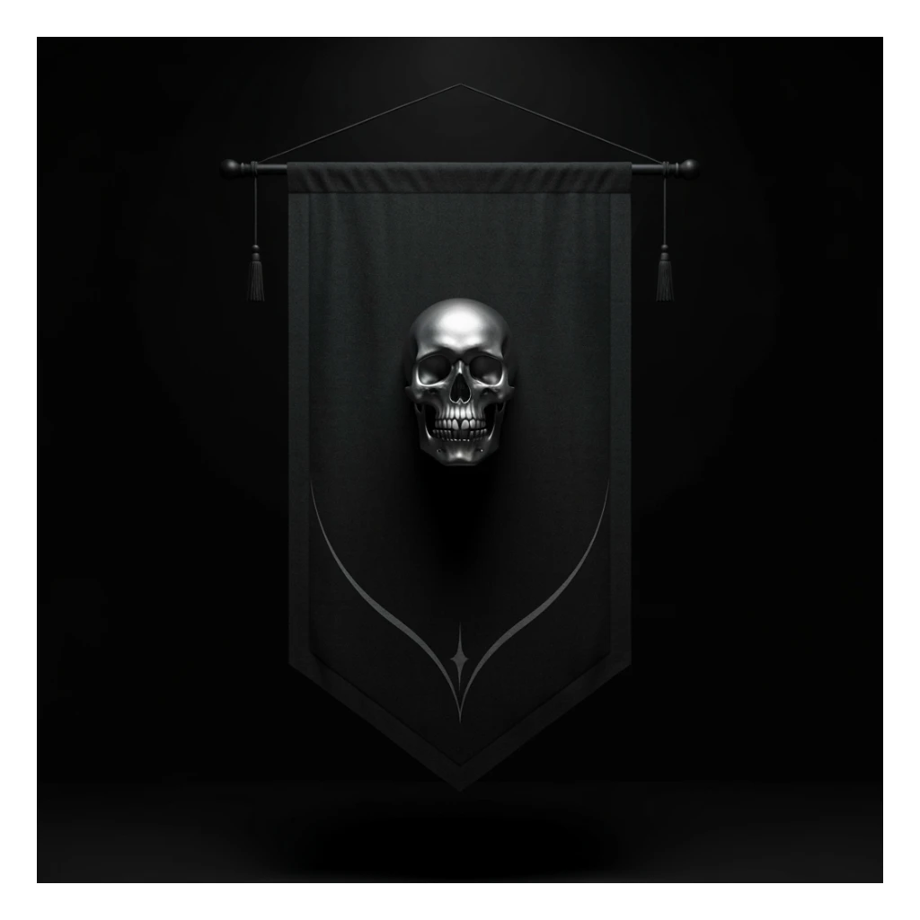 goth banner, no text, minimal, expressive, variation 3 sticker