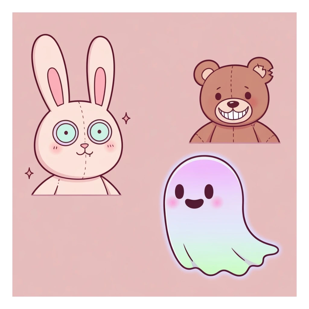 pastel horror banner, cute, expressive, minimal, variation 3 sticker