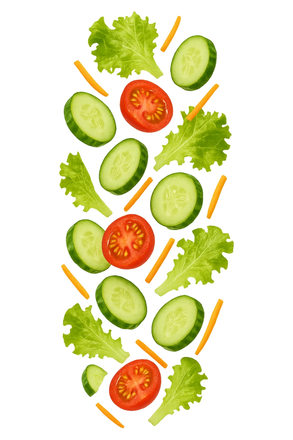 insalata che cade verticalmente sticker