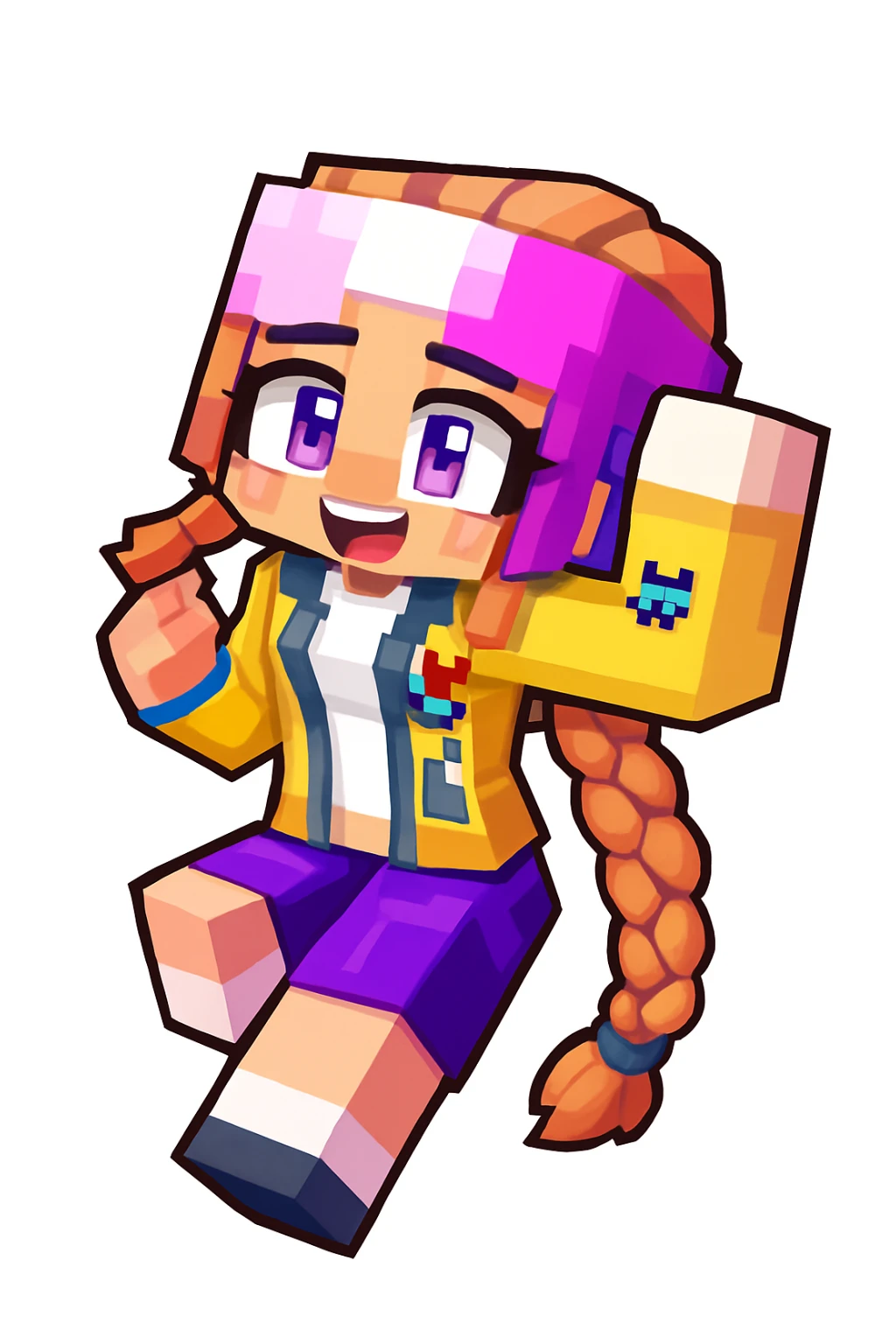 Extract every character from the picture. character including the clothes and accessories they are wearing, and place on a transparent background. Keep the original style and appearance exactly the same. and separately give me the each character picture. There is 3 character in this image. so you have to create 3 imaehgs

 sticker