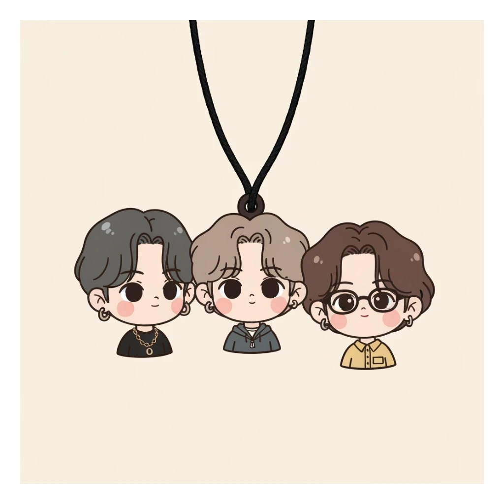 kpop friendship charm, cute, expressive, minimal sticker