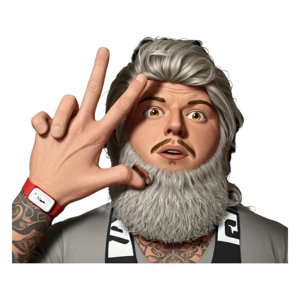 tattooed male with facial hair sticker