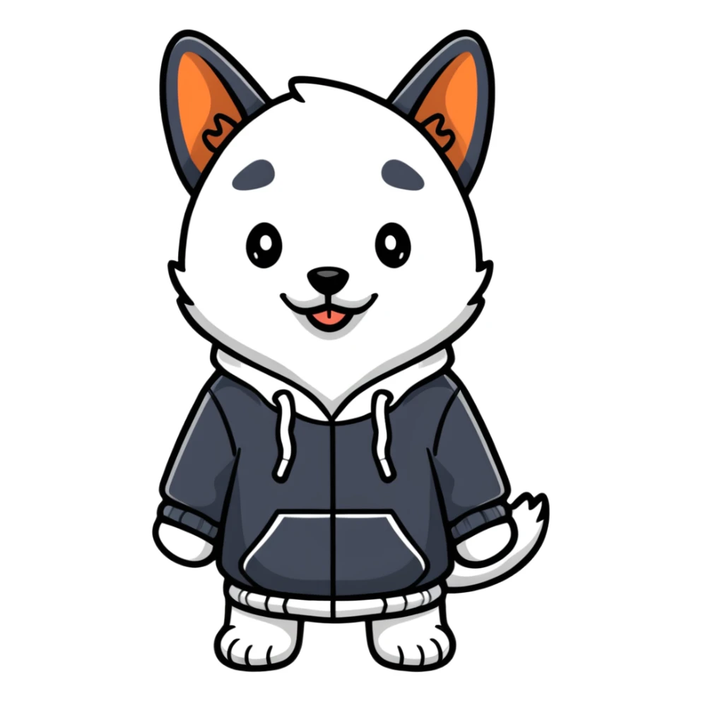 Dog whit a hoodie  sticker