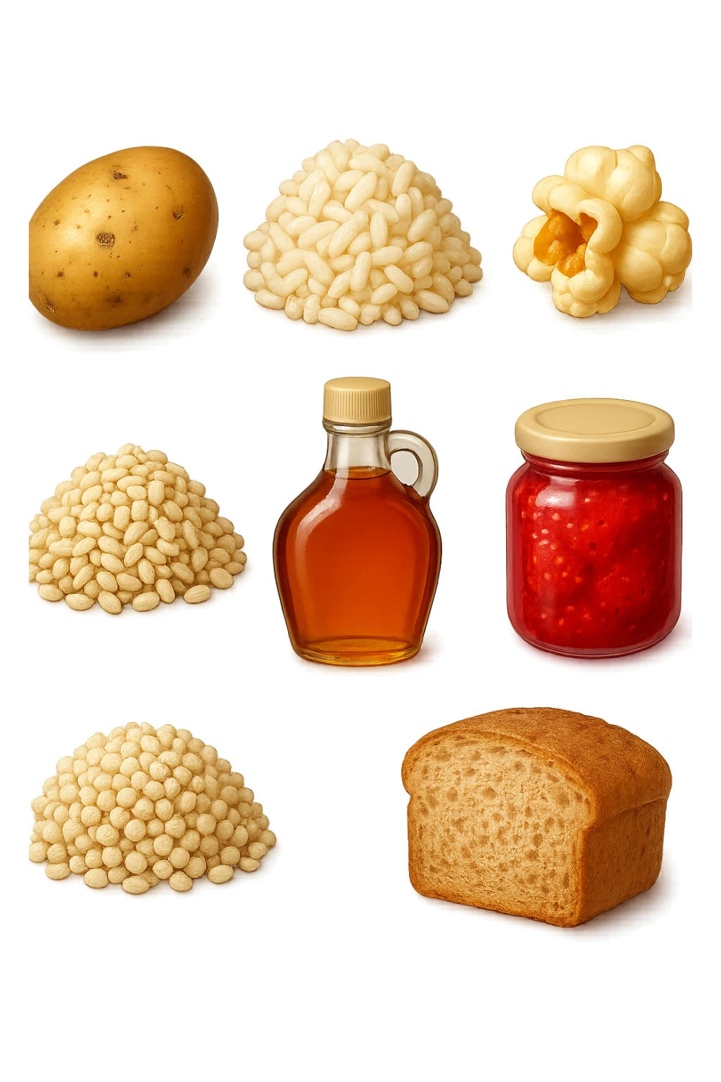 EMOJI STILE IPHONE DI Patate
Riso
Popcorn
Avena
Quinoa
Sciroppo d’acero
Marmellata di fragole
Pane di farro, fluttuano in aria REALISTICA 4K sticker
