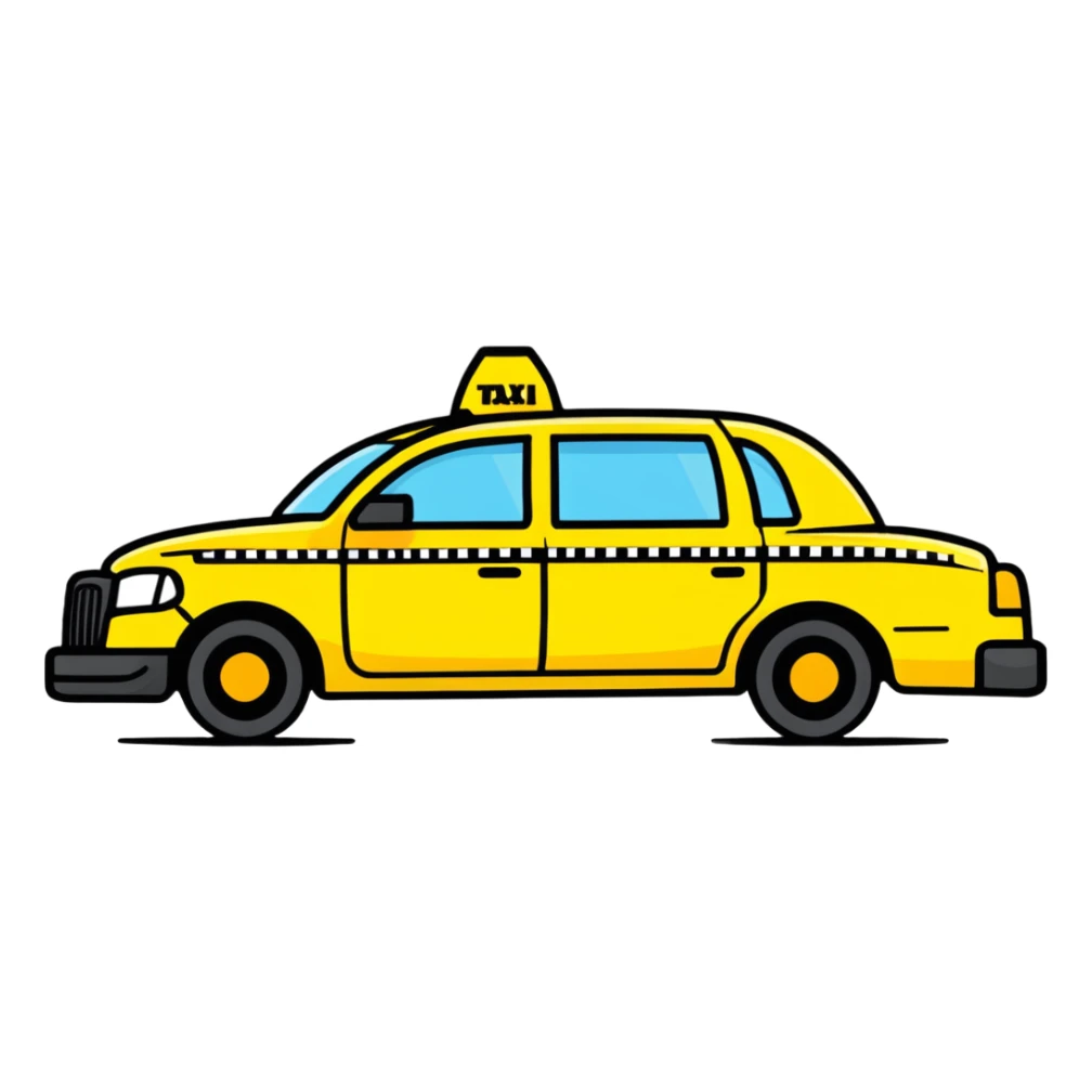 yellow New York taxi cab sticker