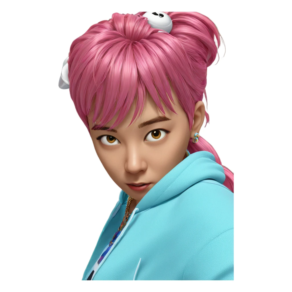 girl with pink hair jewelry sticker