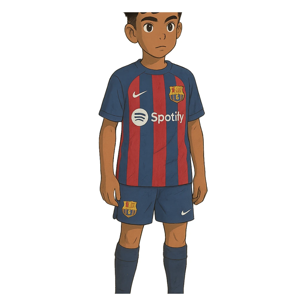 Lamine Yamal in football kit sticker