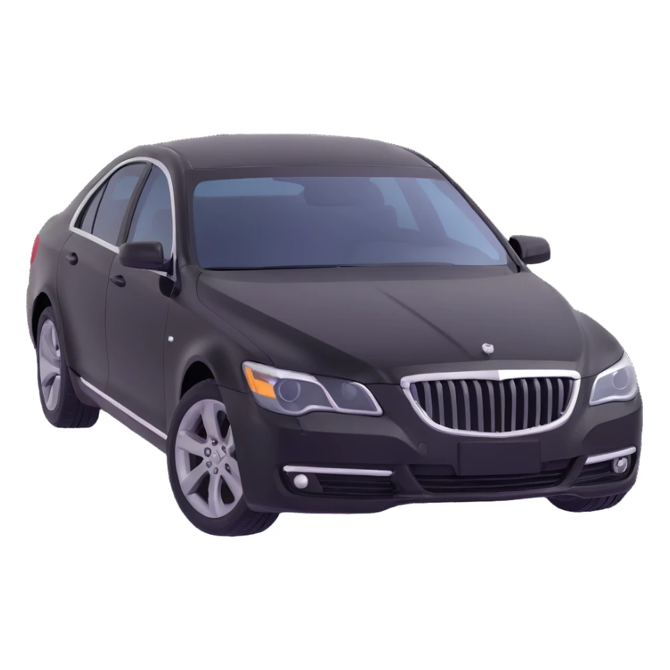 black luxury sedan with a clear plastic protective film hovering over the hood, showing the film is about to be installed, elegant and sophisticated sticker