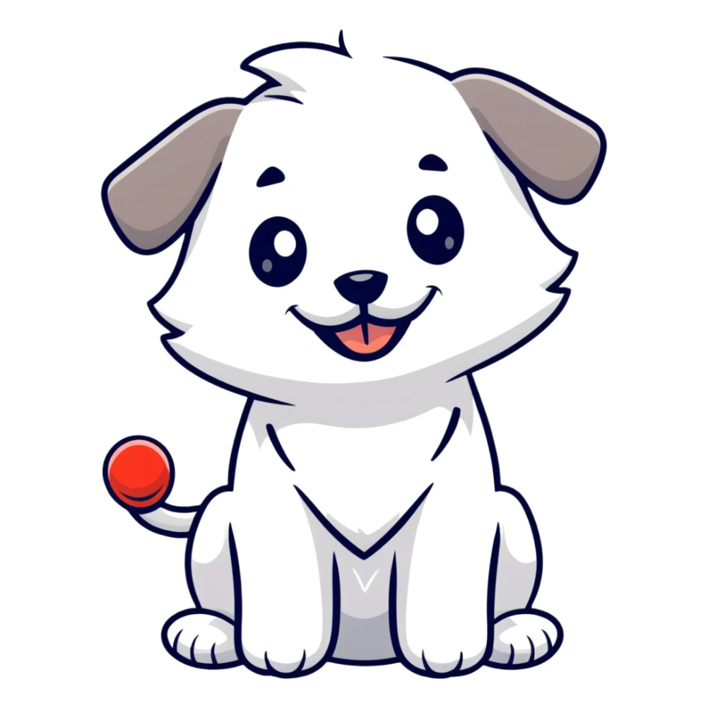 cartoon Maltese puppy giving a thumbs up, cheerful expression sticker