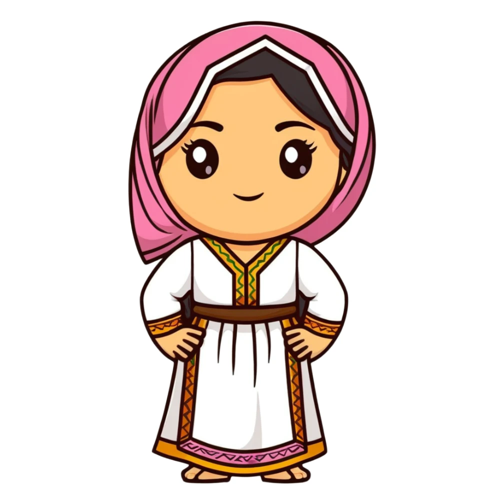 Kurdish woman with traditional dress sticker