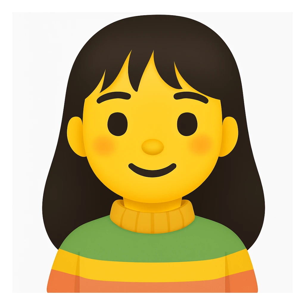 Make this image in emoji style, add a small smile and a little blush to the cheeks sticker