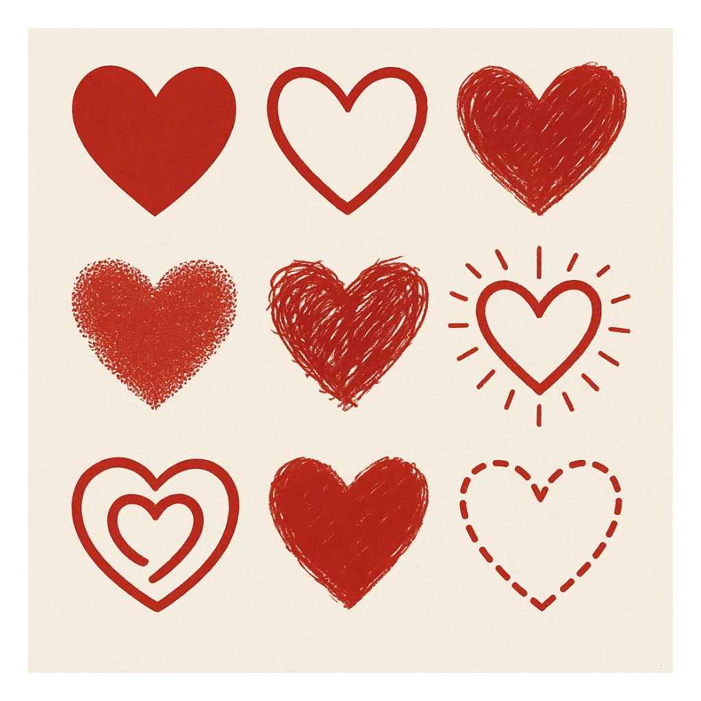 Heart styles sticker