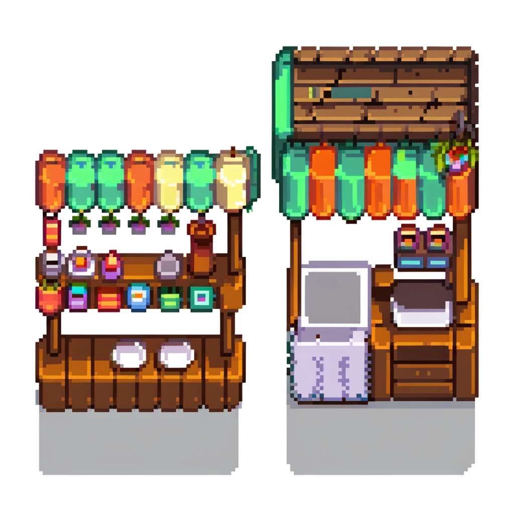 small city shops and cafe with outdoor seating sticker