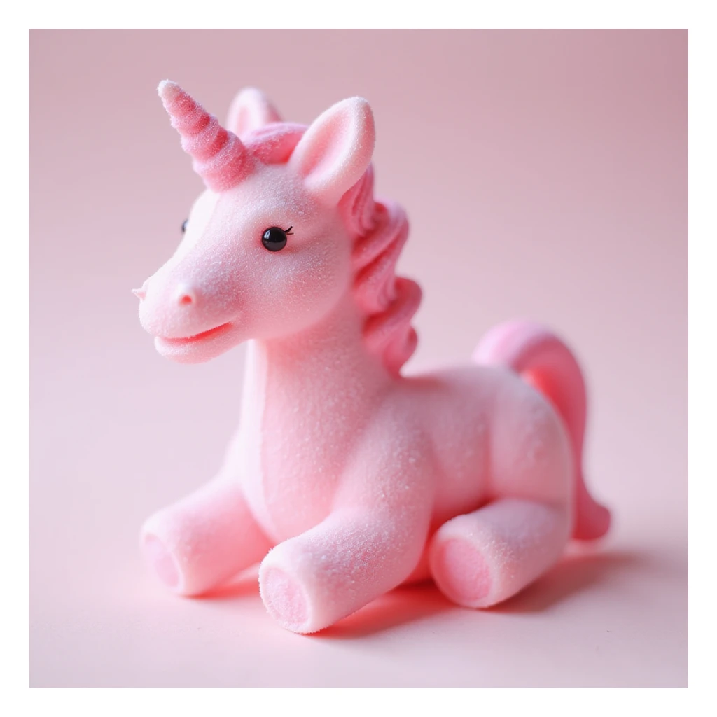 realistic pink candy shaped like a unicorn, photorealistic style sticker