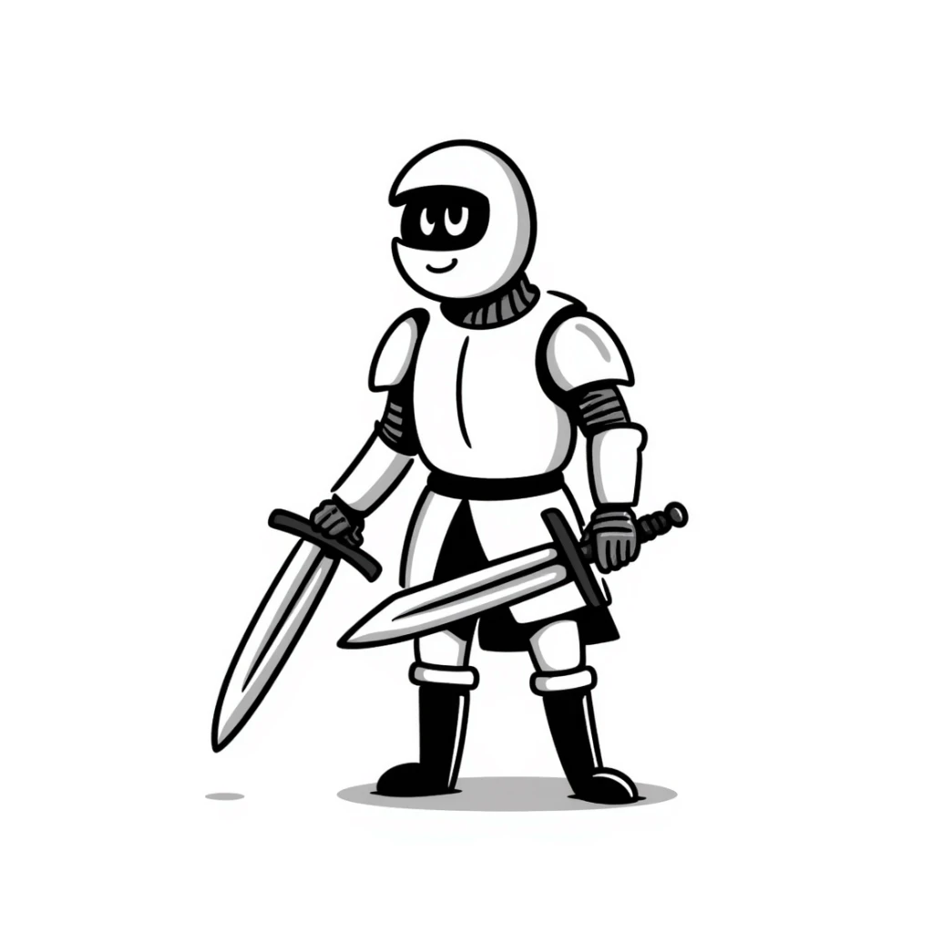 рыцарь, hand drawn doodle style sticker