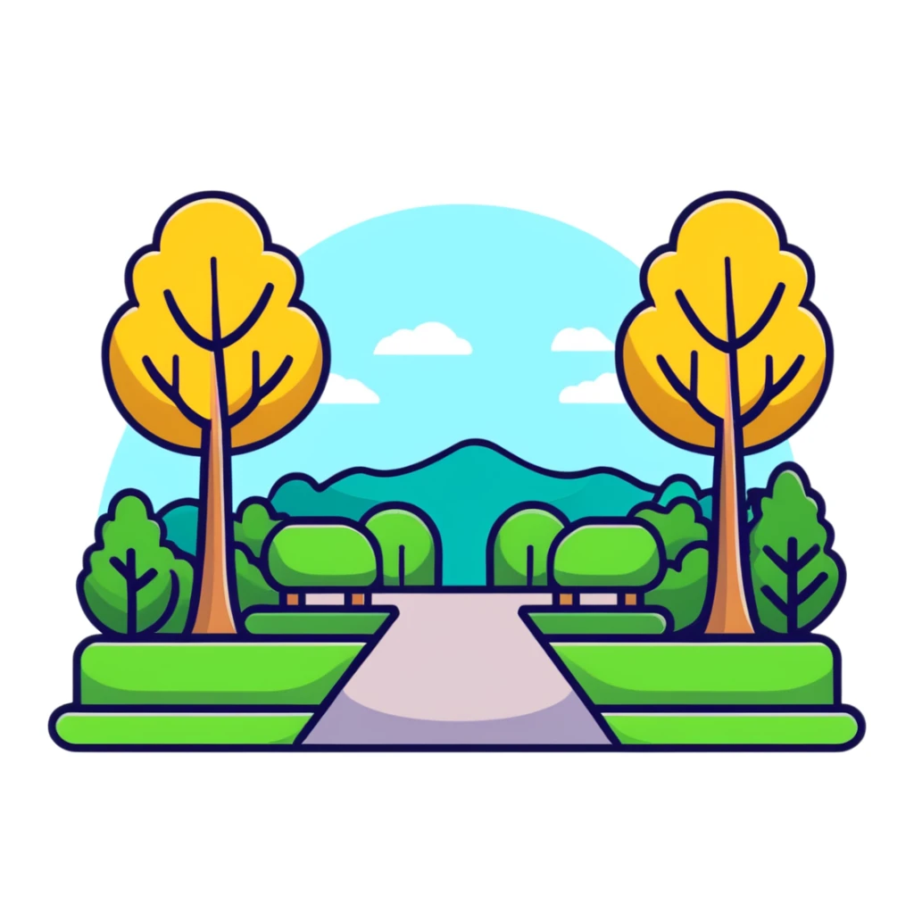 retro 1930s scene with anthropomorphised animals in t-shirts and shorts walking together in a park, black and white sticker