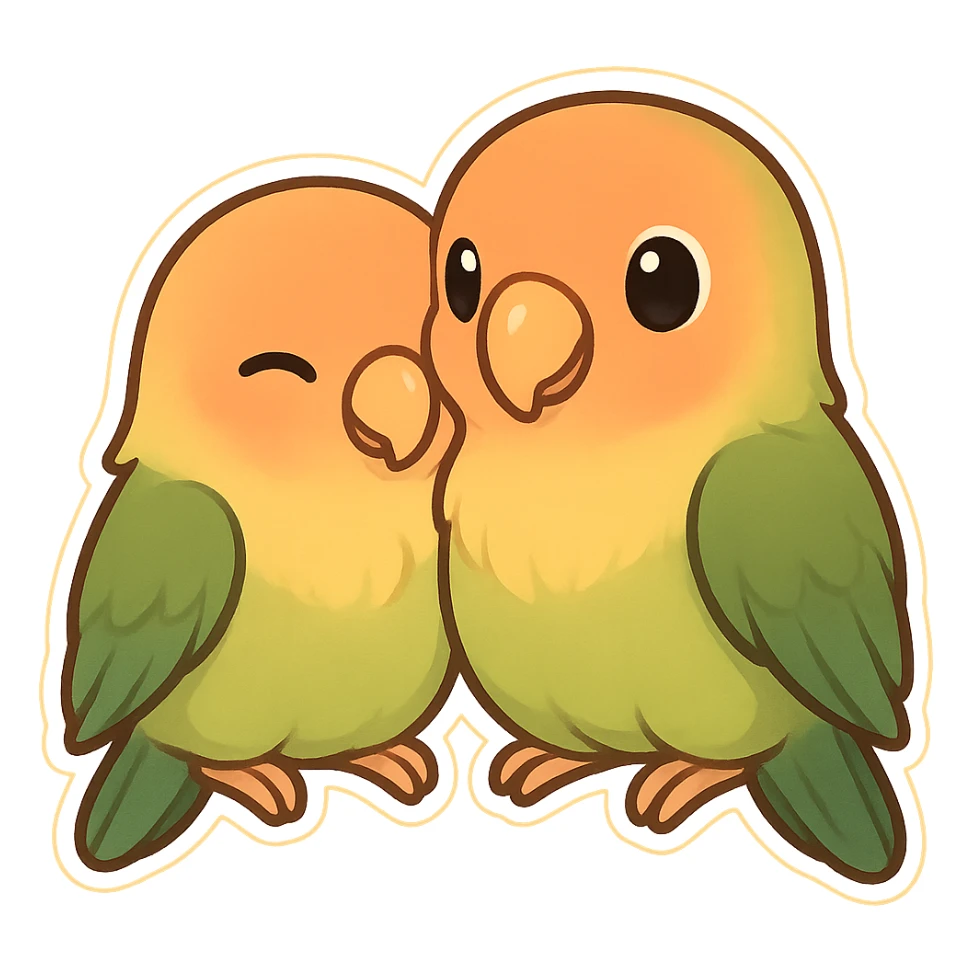 cute pair of lovebirds  sticker