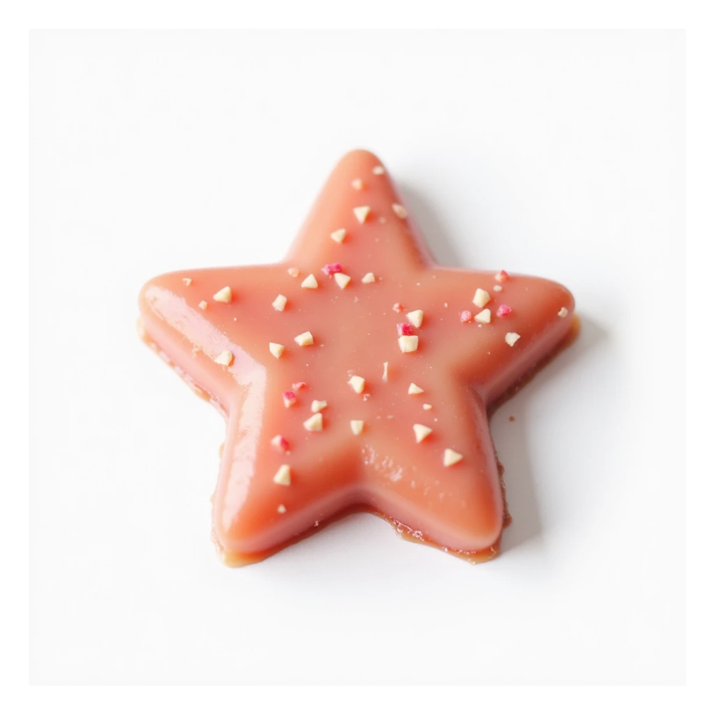 realistic star-shaped candy, isolated, transparent background, no visible background sticker