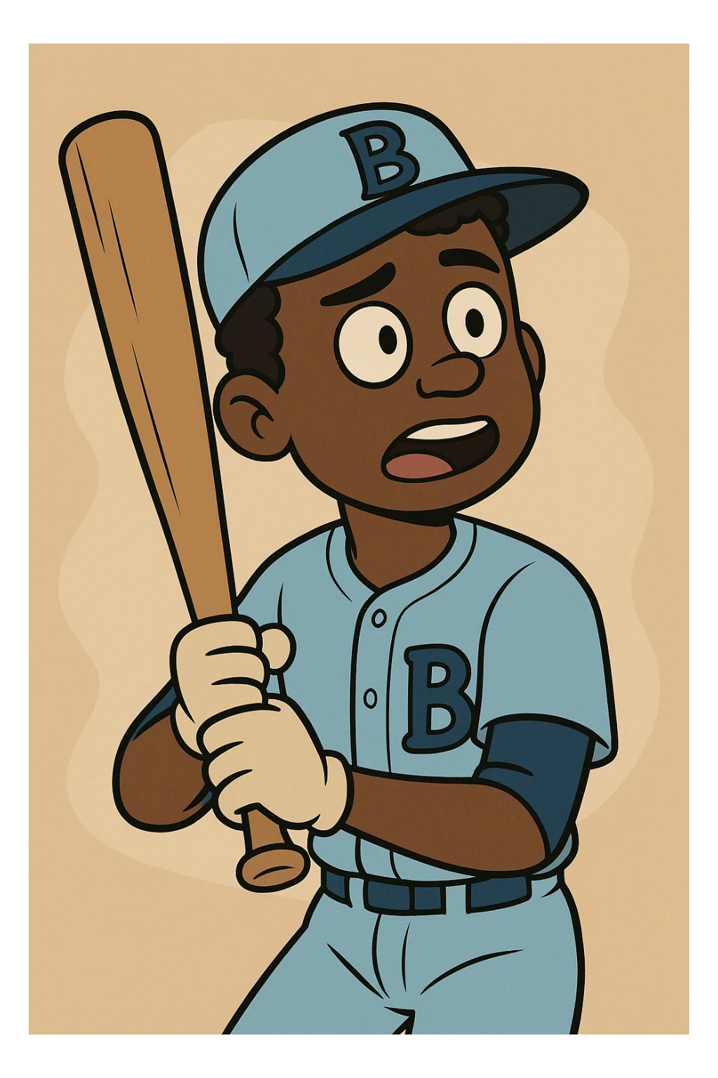Light blue Little people pictures a boy Jackie Robinson Witam by 20 Label Sanches Vegas Mustined by Linzie Heater sticker